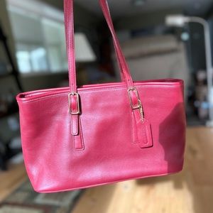 Coach Purse in Red Leather double handle Vintage